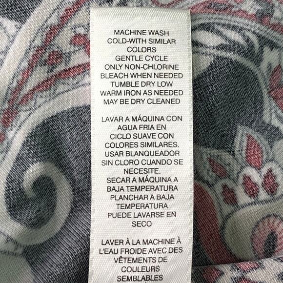 Chicos Womens Size 1 US 8 Shift Dress Stretch Paisley Knit Swing 3/4 Sleeves - Picture 13 of 15